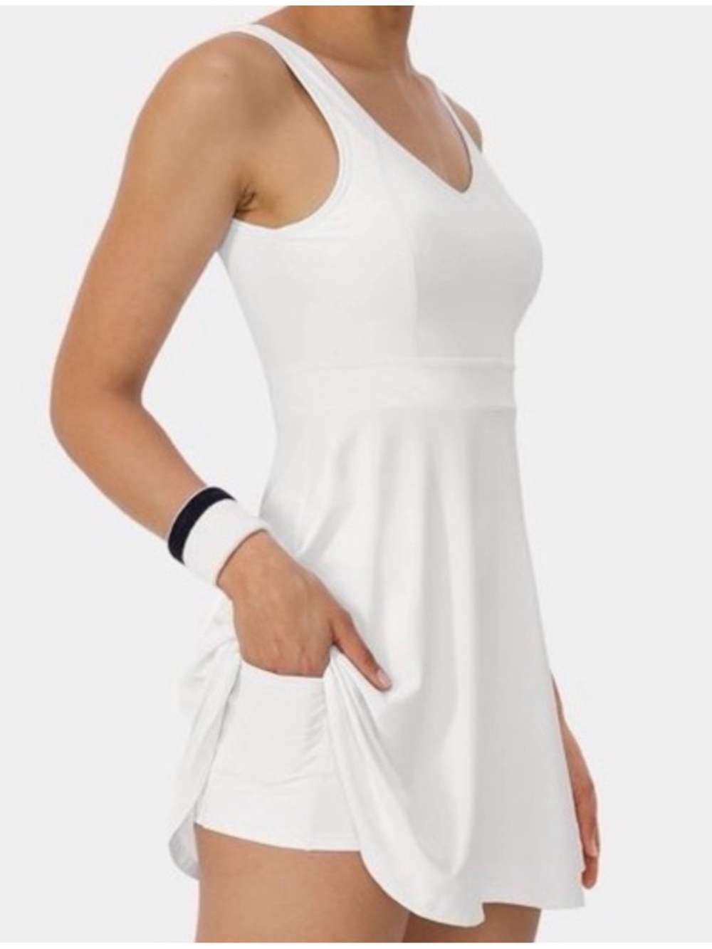 J. Crew White Athletic Tank Dress with Built-In Shorts